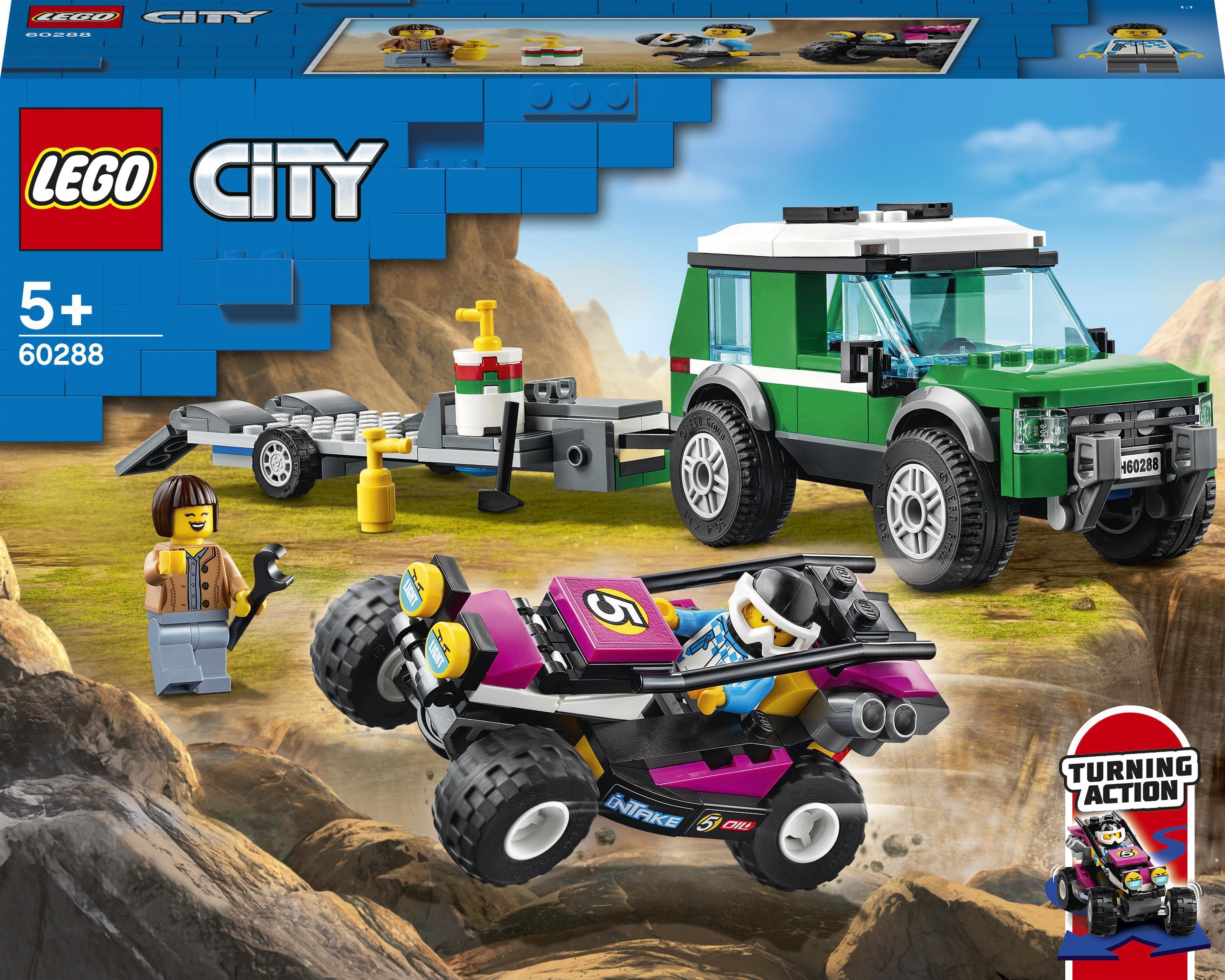 

Конструктор LEGO City Great Vehicles Транспортер гоночного багги 210 деталей (60288)