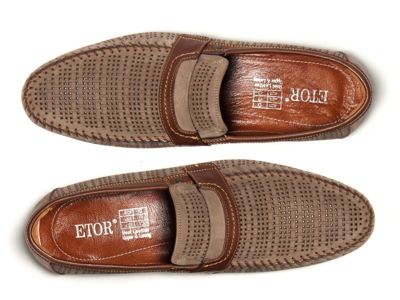 

Мокасини Etor 11816-7119-755 бежевий+коричневий, 45