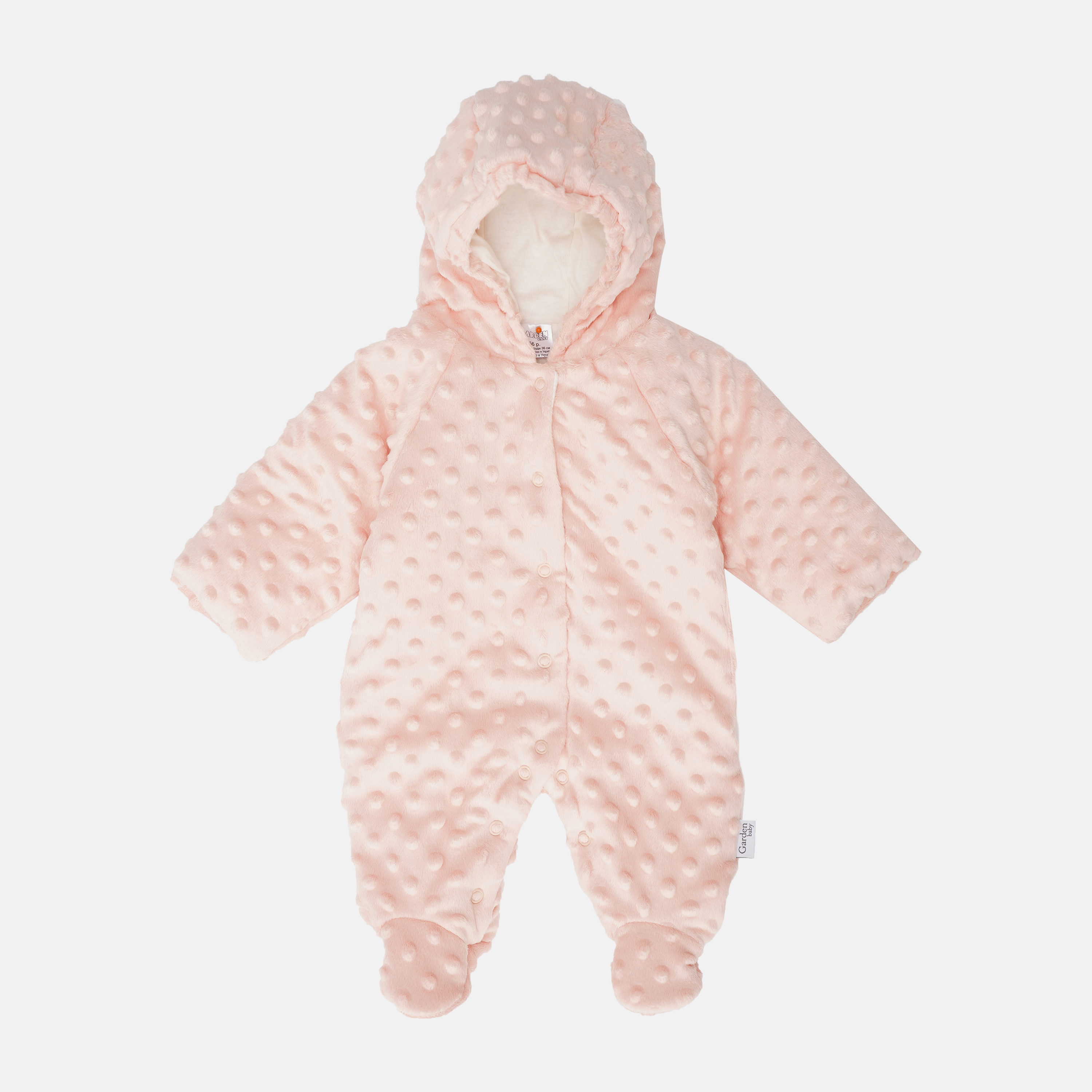 

Демисезонный велюровый комбинезон Garden Baby Плюшка 12087-66/32 56 см Персик