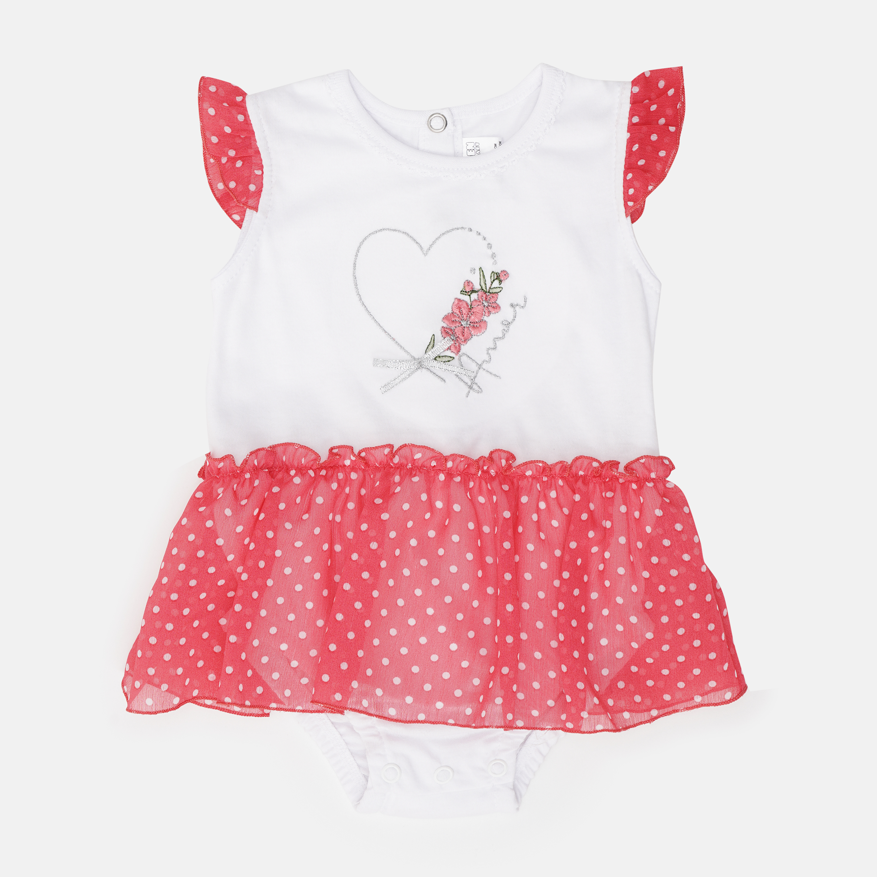 

Боди-юбка Garden Baby 19805-03/41 86 см Белый/Горох на корале