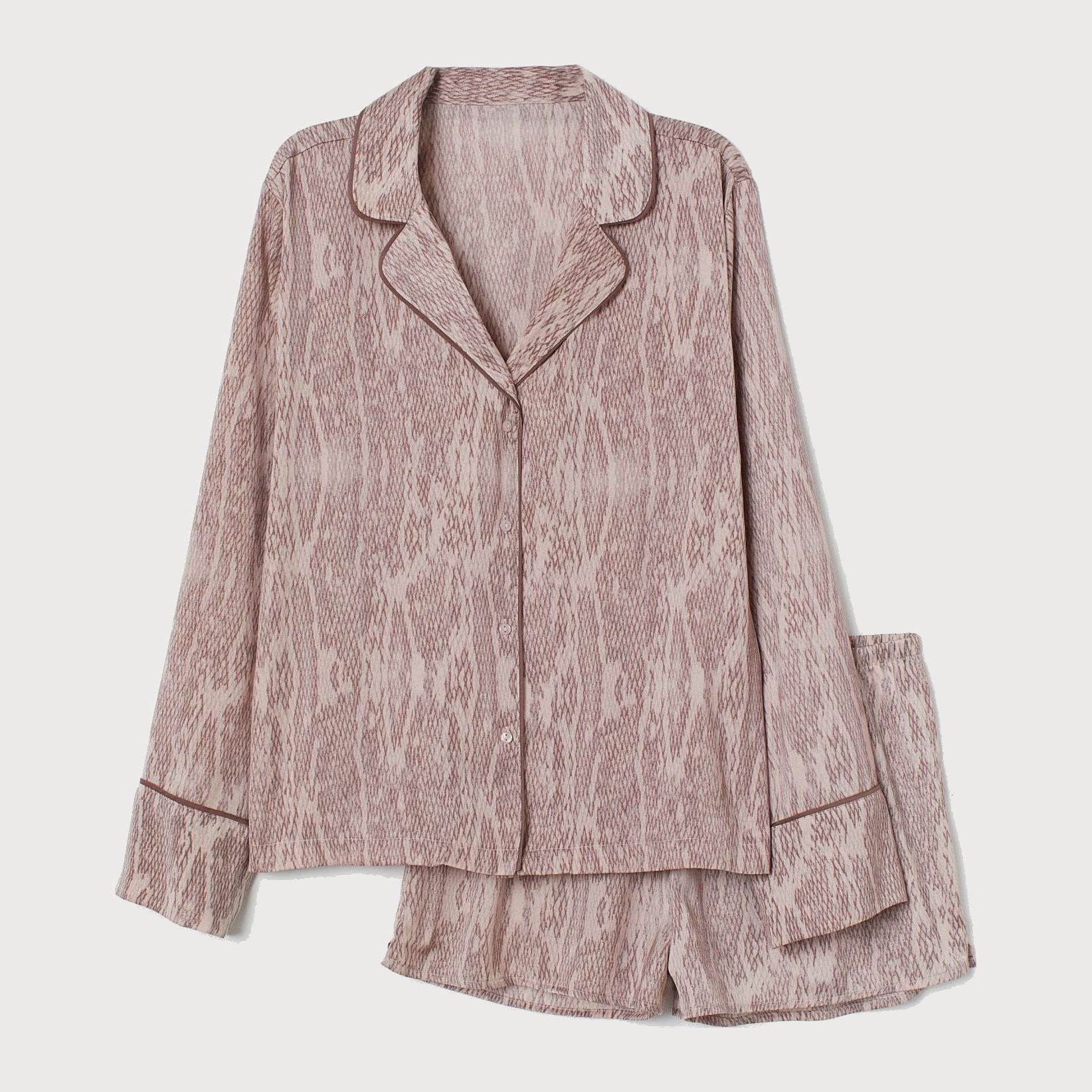 

Пижама (рубашка + шорты) H&M 1206-7894030 XL Пудровая
