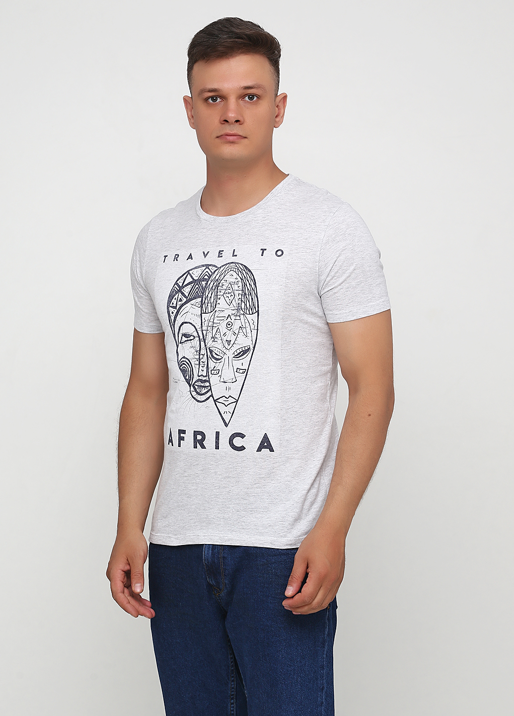 

Футболка Produkt 12153638-WHITE MELANGE M серый