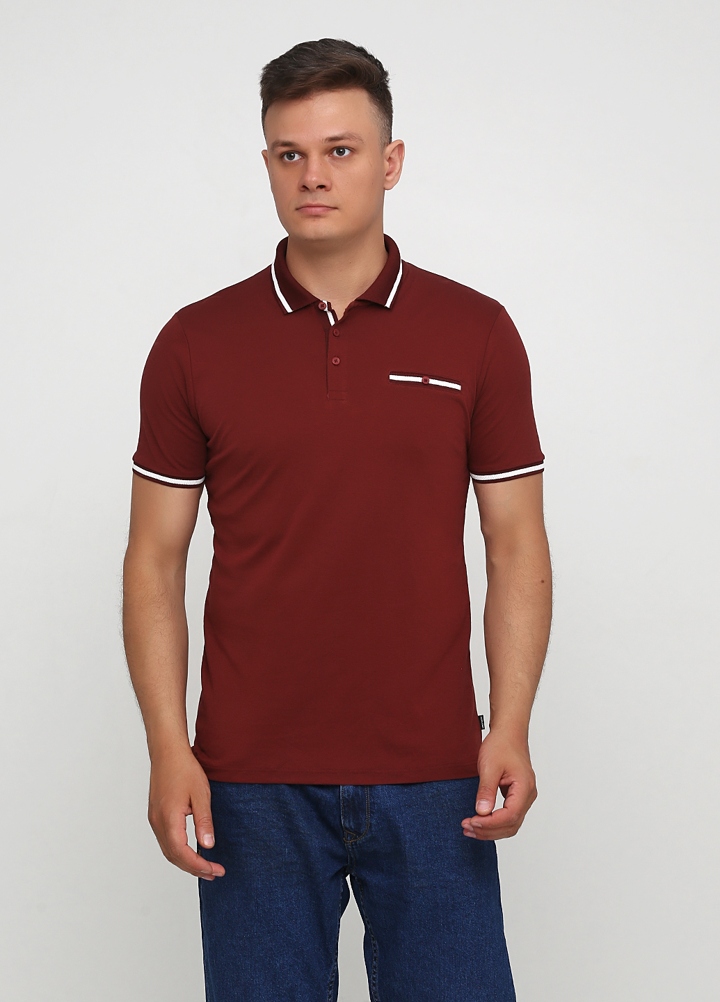 

Поло JACK&JONES 12160782-FIRED BRICK L бордовый