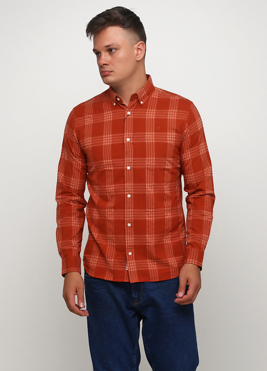 

Рубашка JACK&JONES 12158346-CINNAMON STICK  терракотовый, Рубашка JACK&JONES 12158346-CINNAMON STICK L терракотовый