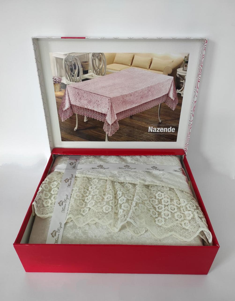 

Скатерть Велюр Maison Royale 160x350 ovale Nazende Cream