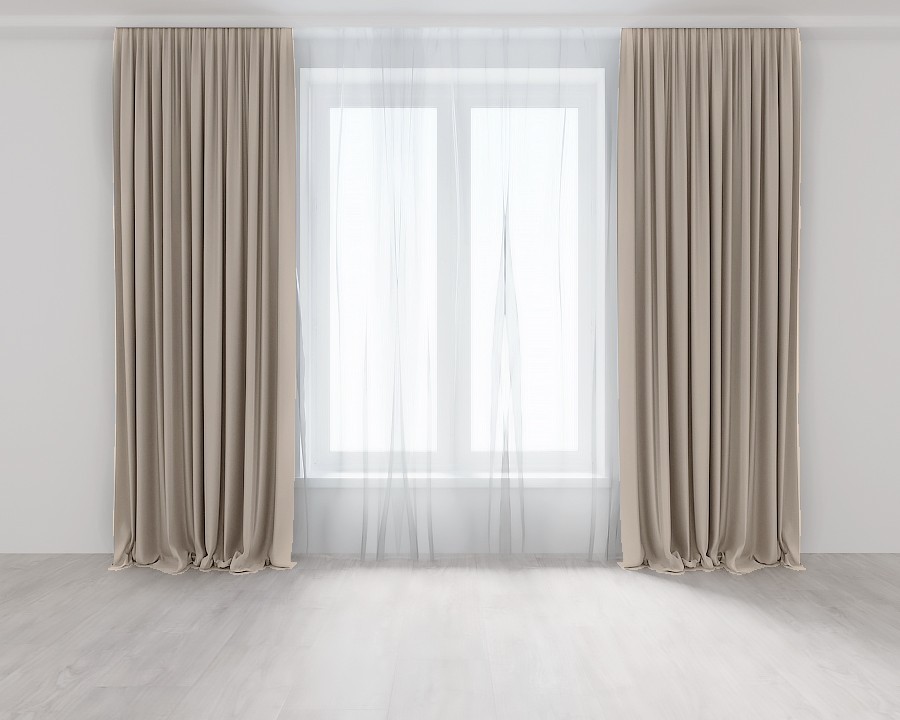 

Комплект штор Бежевых Lux Portiery Микровелюр 270 Х 250 - 2 шт.