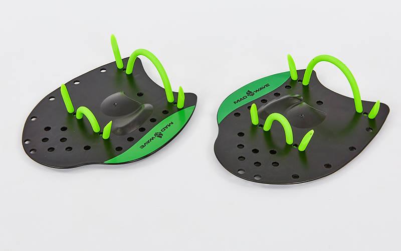 

Лопатки для плавания гребные MadWave PRO My Fit M074002 размер S черный-зеленый