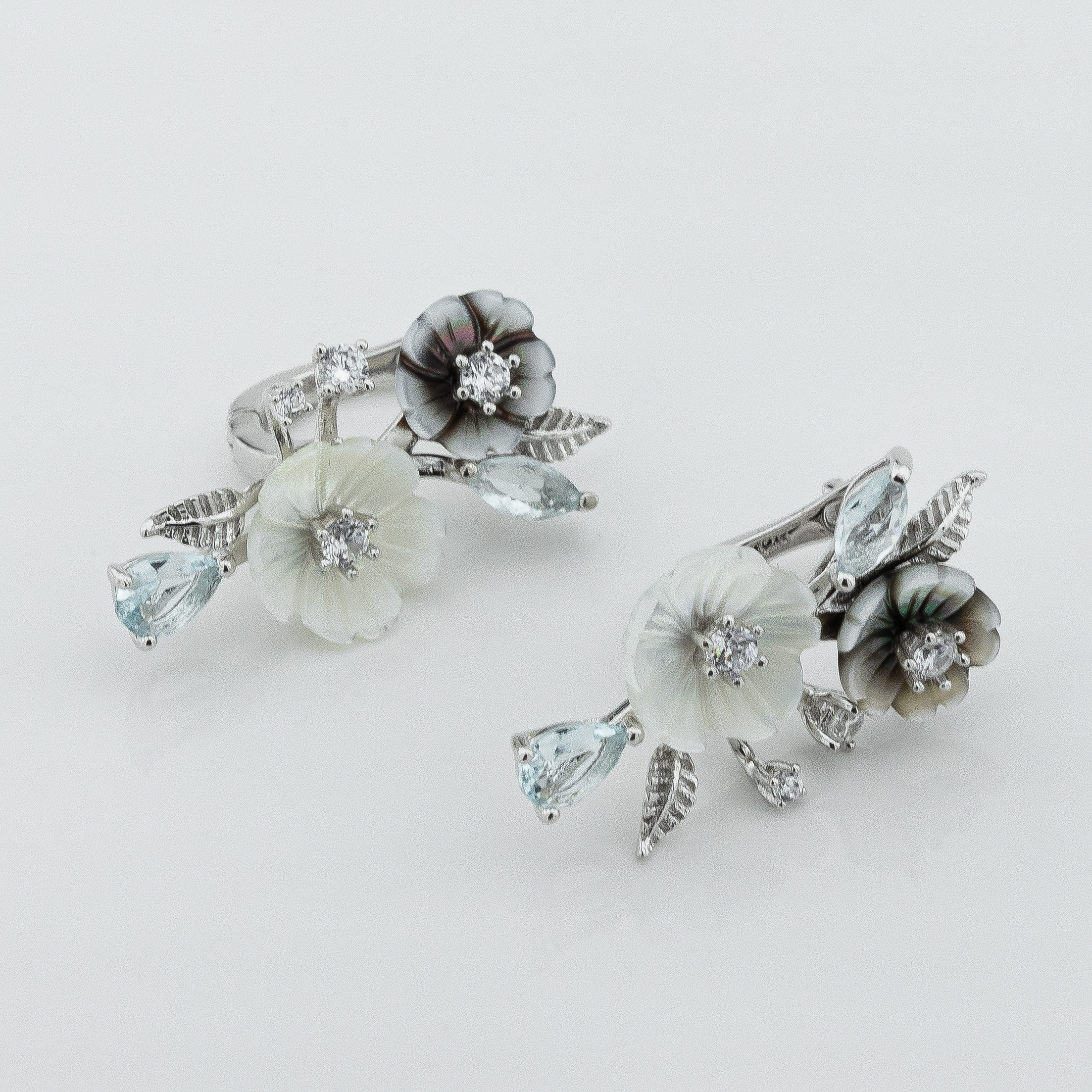 

Серебряные серьги Цветы c121783 Диамант
