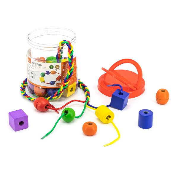 

Деревянная шнуровка Viga Toys Бусинки, 30 шт. (58466)