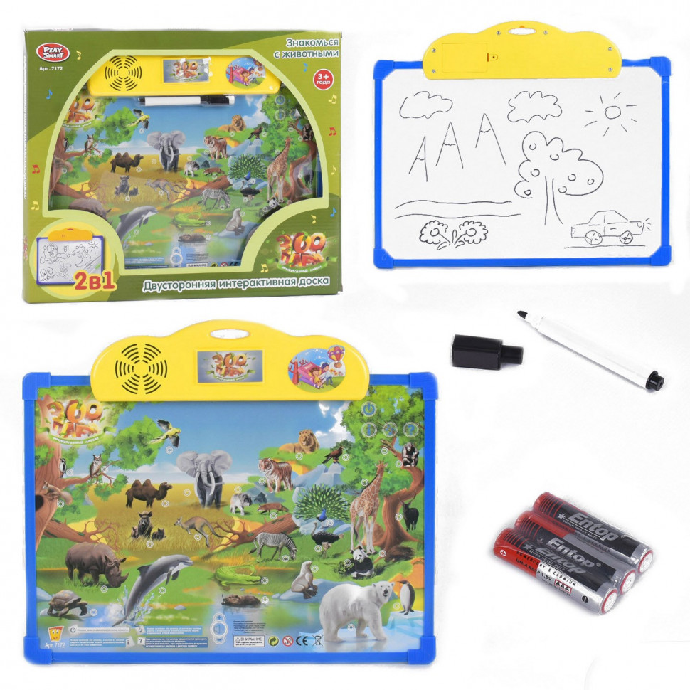 

Плакат-досточка Play Smart Зоопарк двухсторонняя (7172)