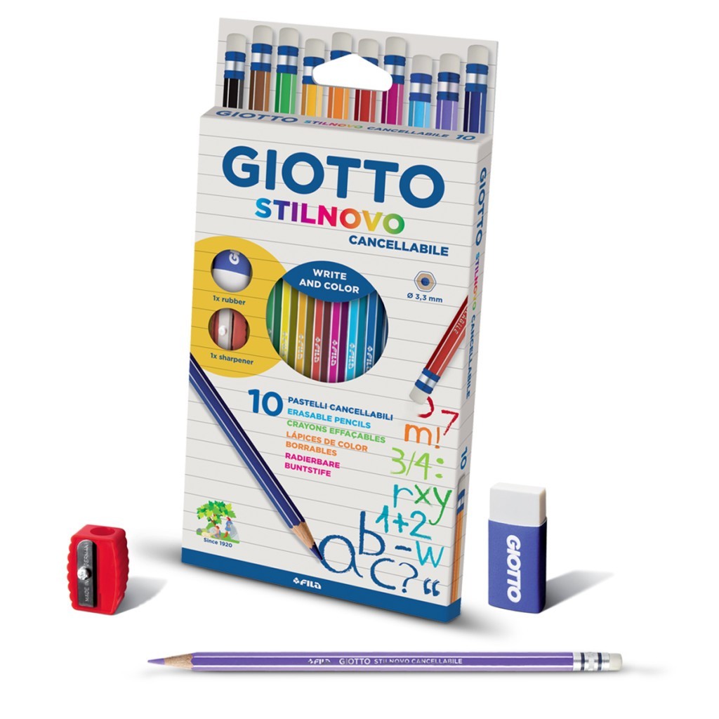 

Цветные карандаши Giotto Stilnovo Erasable с ластиками 10 шт 25680000