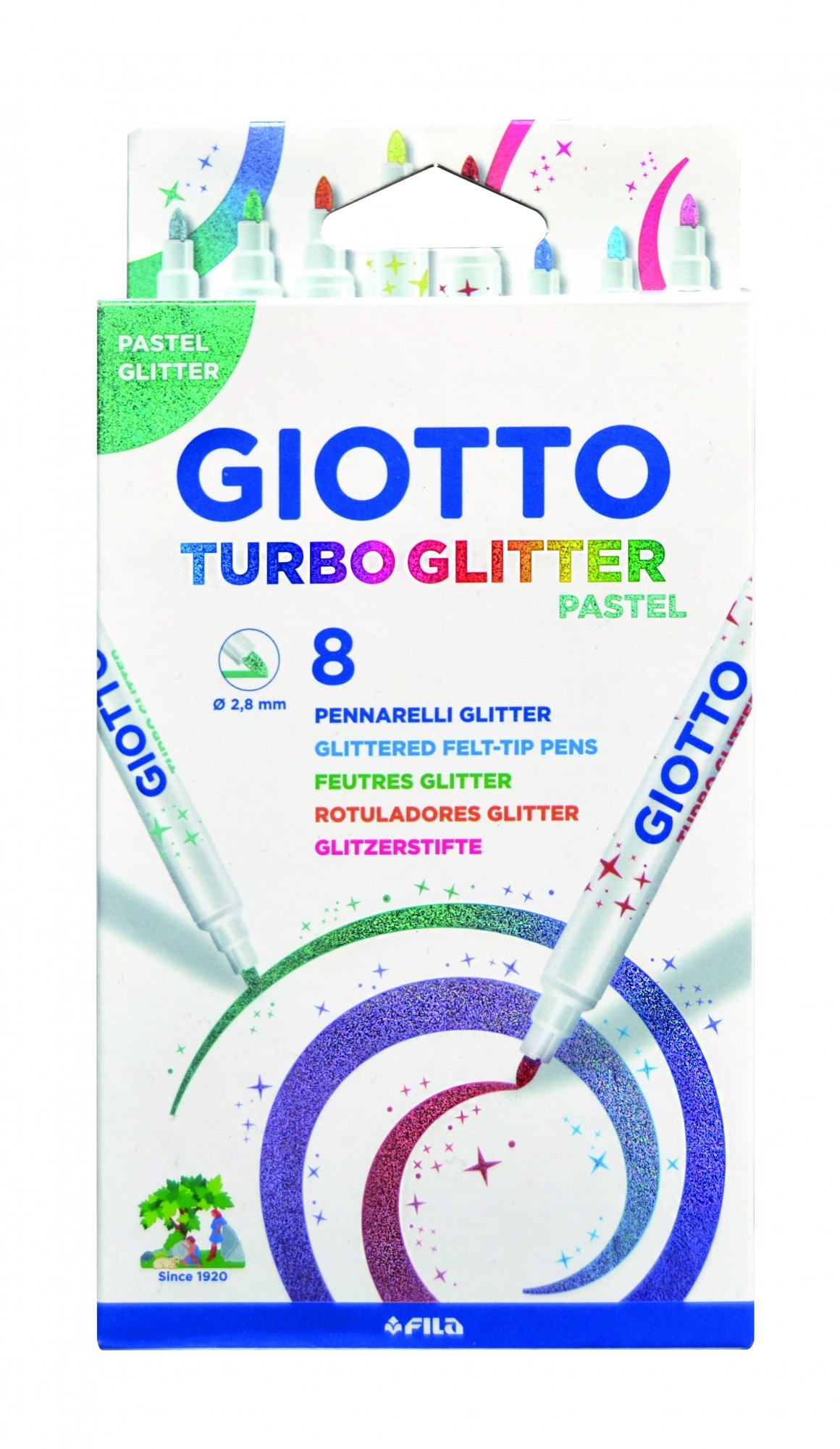 

Фломастеры Giotto Turbo Glitter Pastel 8 шт 426300