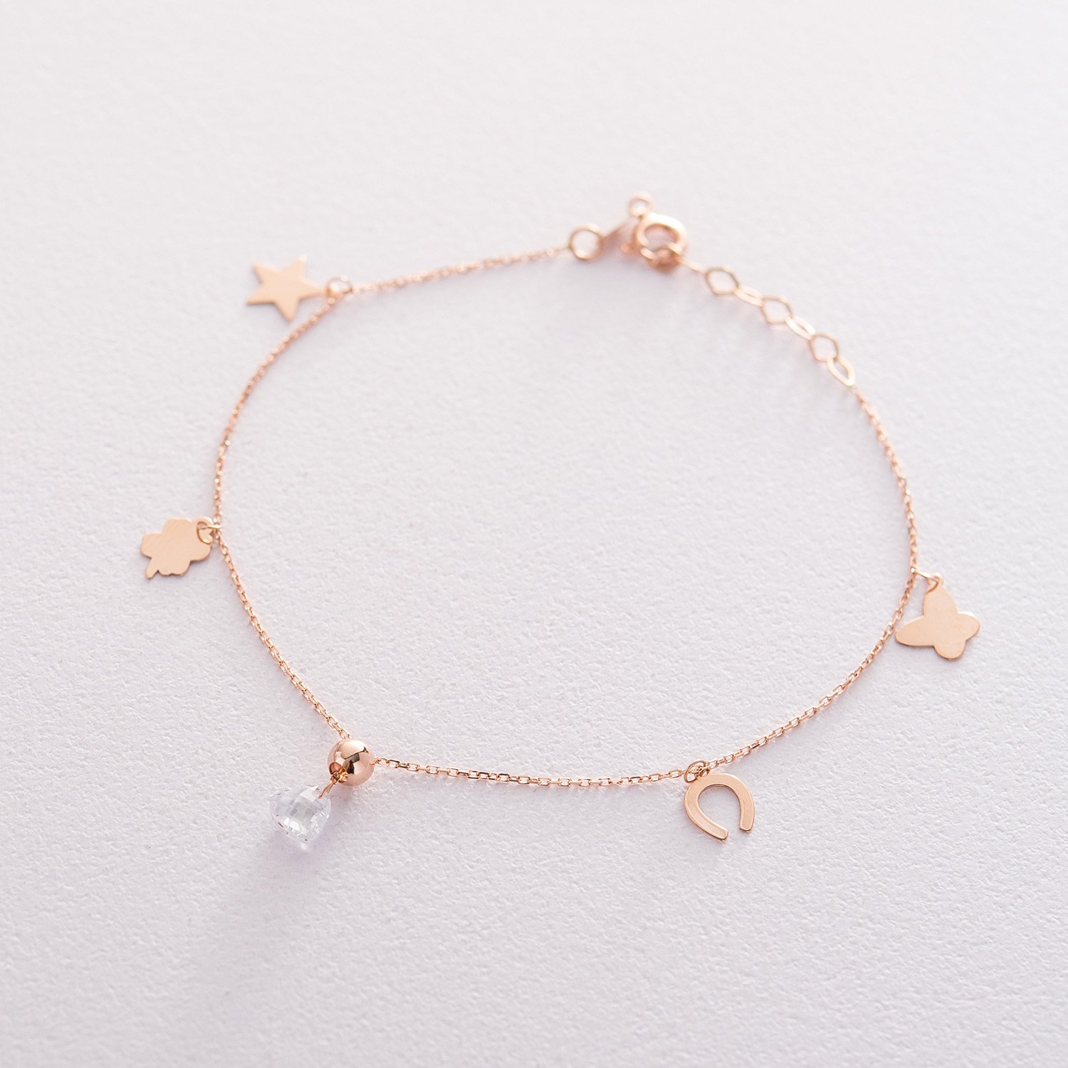 

Золотой браслет с фианитом б04238 Оникс 19.5