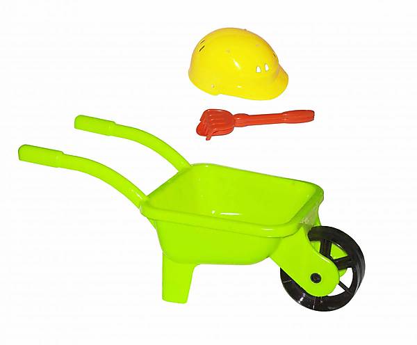 

Салатовая тачка с каской и песочным набором KINDERWAY (KW-01-125)