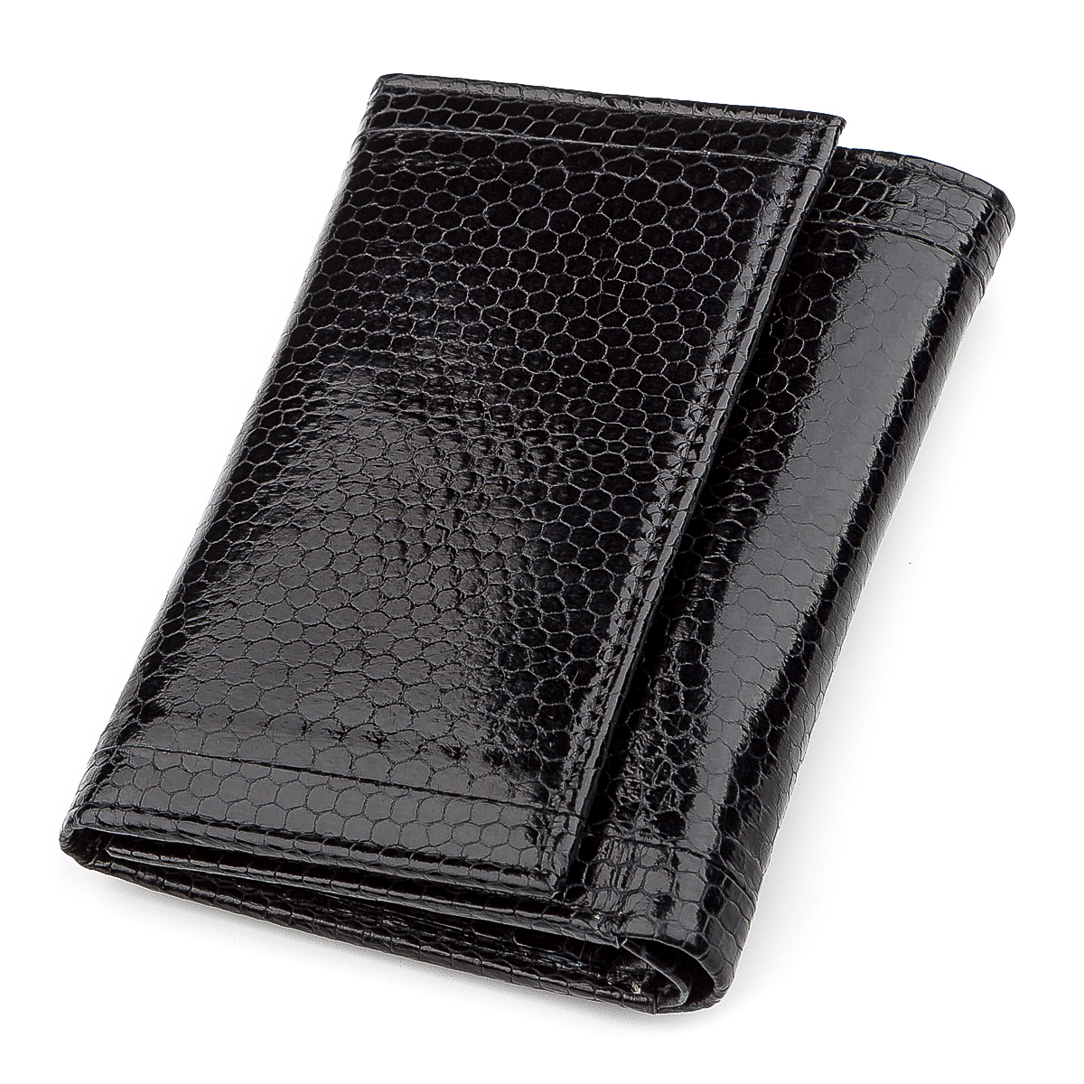 

Кожаный кошелек женский SNAKE LEATHER 10,5х13х2 см Черный