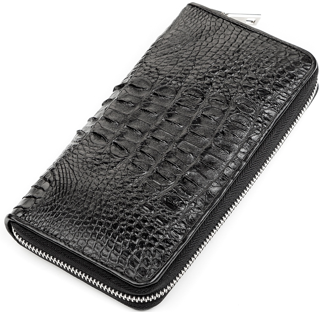 

Кошелек кожаный мужской CROCODILE LEATHER 19,5х10 см Черный