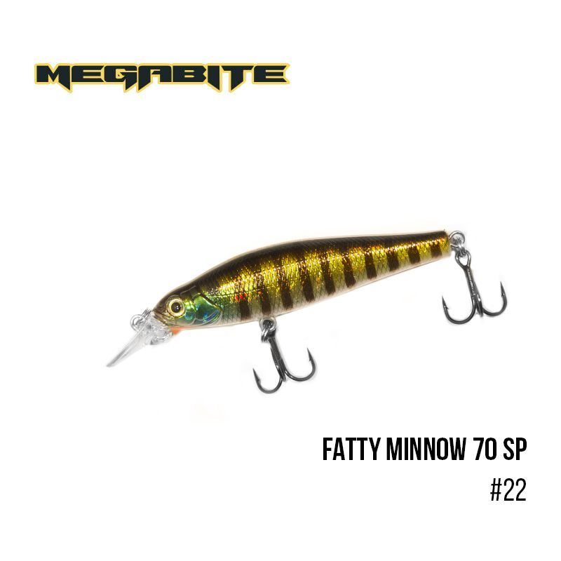 

Воблер Megabite Fatty Minnow 70 SP (70 мм, 10 гр, 1,4 m) (22)