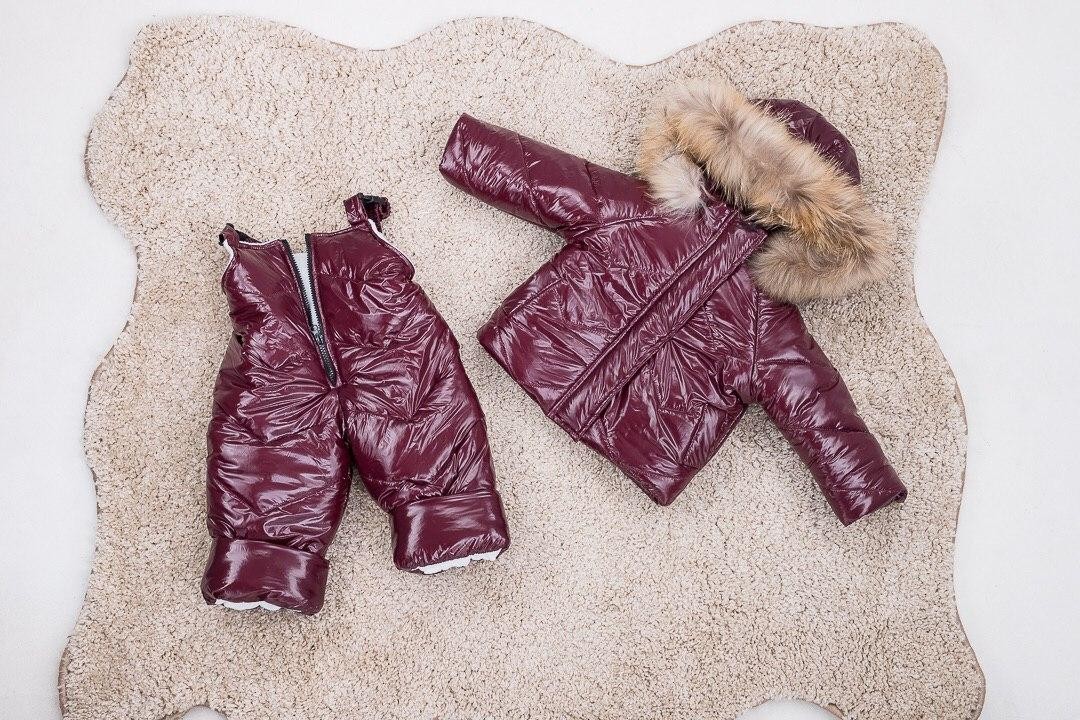

Костюм курточка и комбинезон Butikk-pnp бордовый монклер 98-104