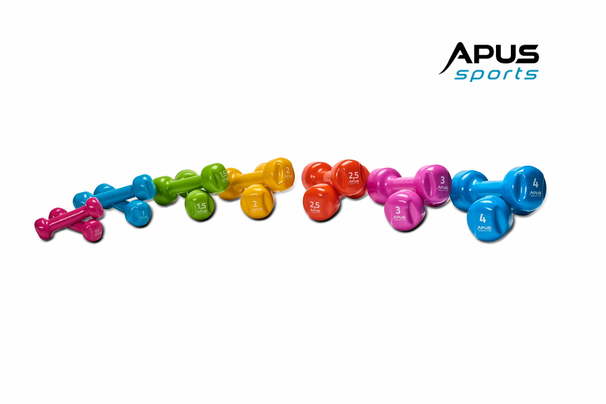 

Гантелі вінілові Apus Sports набір 0.5-4кг. Польща.