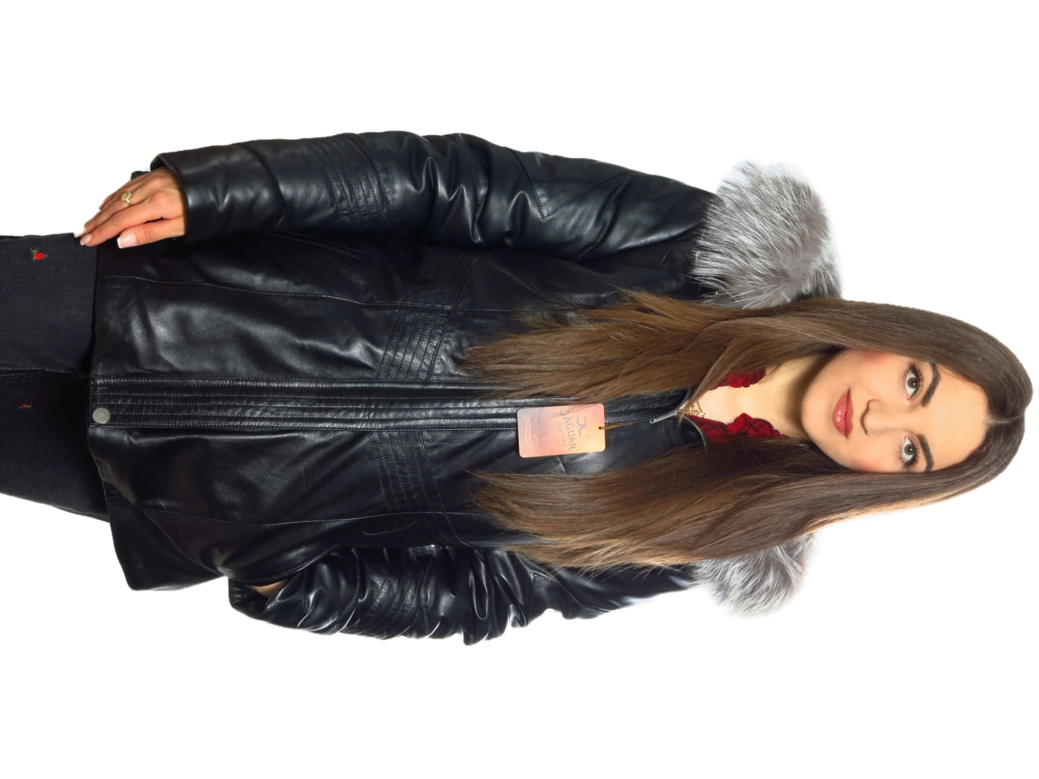 

Женская кожаная куртка Jaguar leather SAP2010 6XL Черный