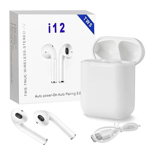 

Беспроводные Bluetooth наушники HBQ I12 TWS Stereo Bluetooth 5.0 white c кейсом