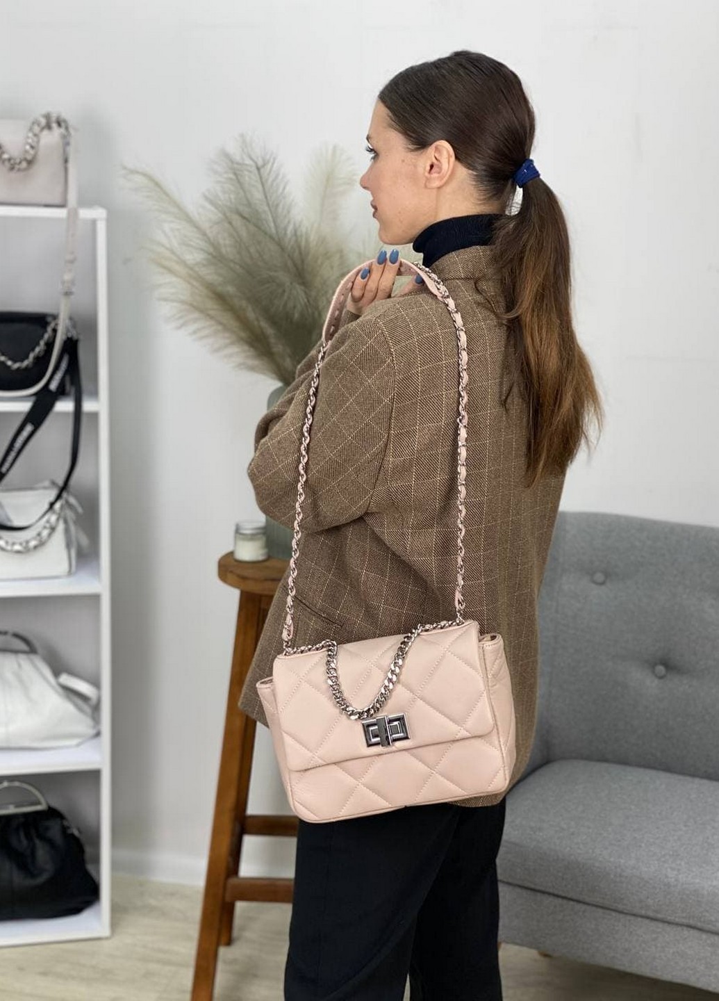 

Сумка женская кожаная Magicbag 18 25,5 11 см Пудра