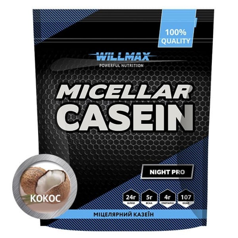 

Протеин мицеллярный казеин Вилмакс / Willmax Micellar Casein 80% 900 г кокос