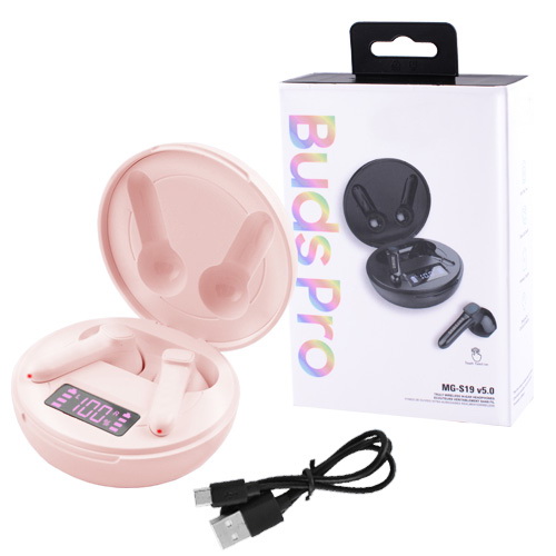 

Беспроводные наушники Wireless Buds Pro с индикацией заряда розовые 7692