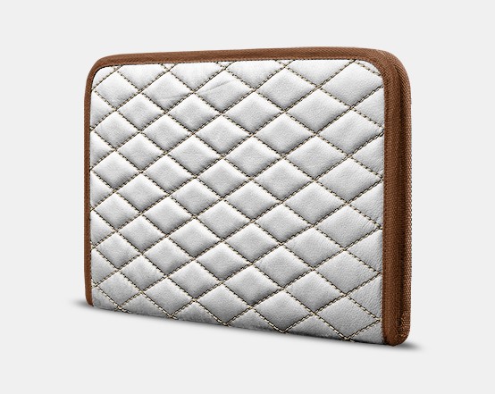 

Органайзер для документов А4 от Carbag Белый с бежевой строчкой и коричневой окантовкой