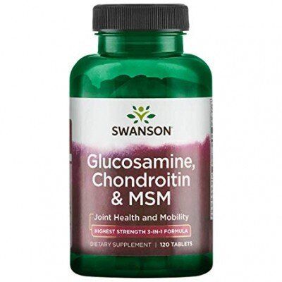 

Глюкозамин, хондроитин и МСМ, Glucosamine, Chondroitin and Msm, Swanson, 250/200/150 мг, 120 таблеток (SWA-11009)