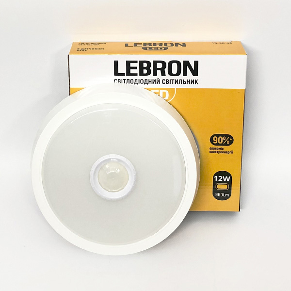 

Светильник LED круглый накладной LEBRON L-WLR-S, 12W LED, 960Lm, 4100К, д.руху (4637)