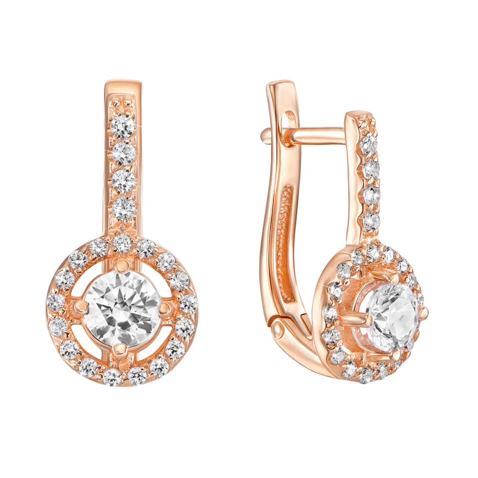 

Серьги из красного золота с фианитами 000134196