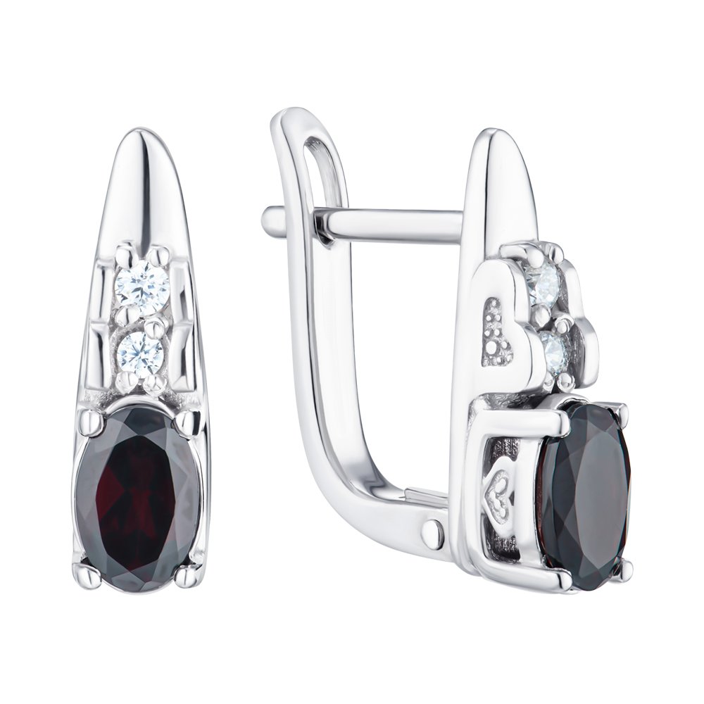 

Серебряные серьги с гранатами и фианитами 000148983
