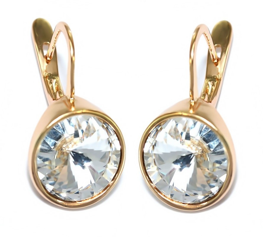 

Серьги с кристаллами Swarovski Xuping Медицинское золото Позолота 18К 2,5 см. хсс-062