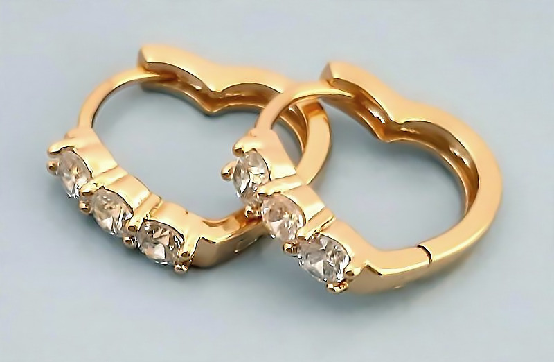 

Серьги Xuping с цирконами Медицинское золото Позолота 18К 1,4см. хс-2021