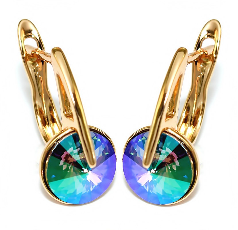 

Серьги с кристаллами Swarovski Xuping Медицинское золото Позолота 18К 1,7 см. хсс-130