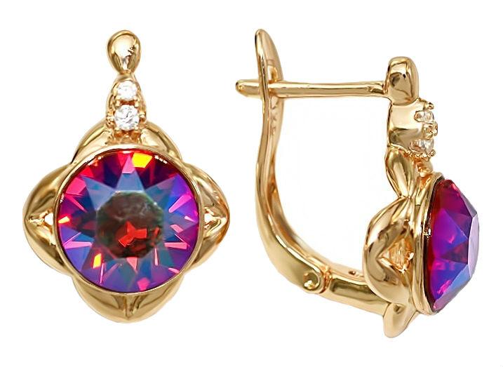 

Серьги с кристаллами Swarovski Xuping Позолота 18К 1.8 см хсс-004