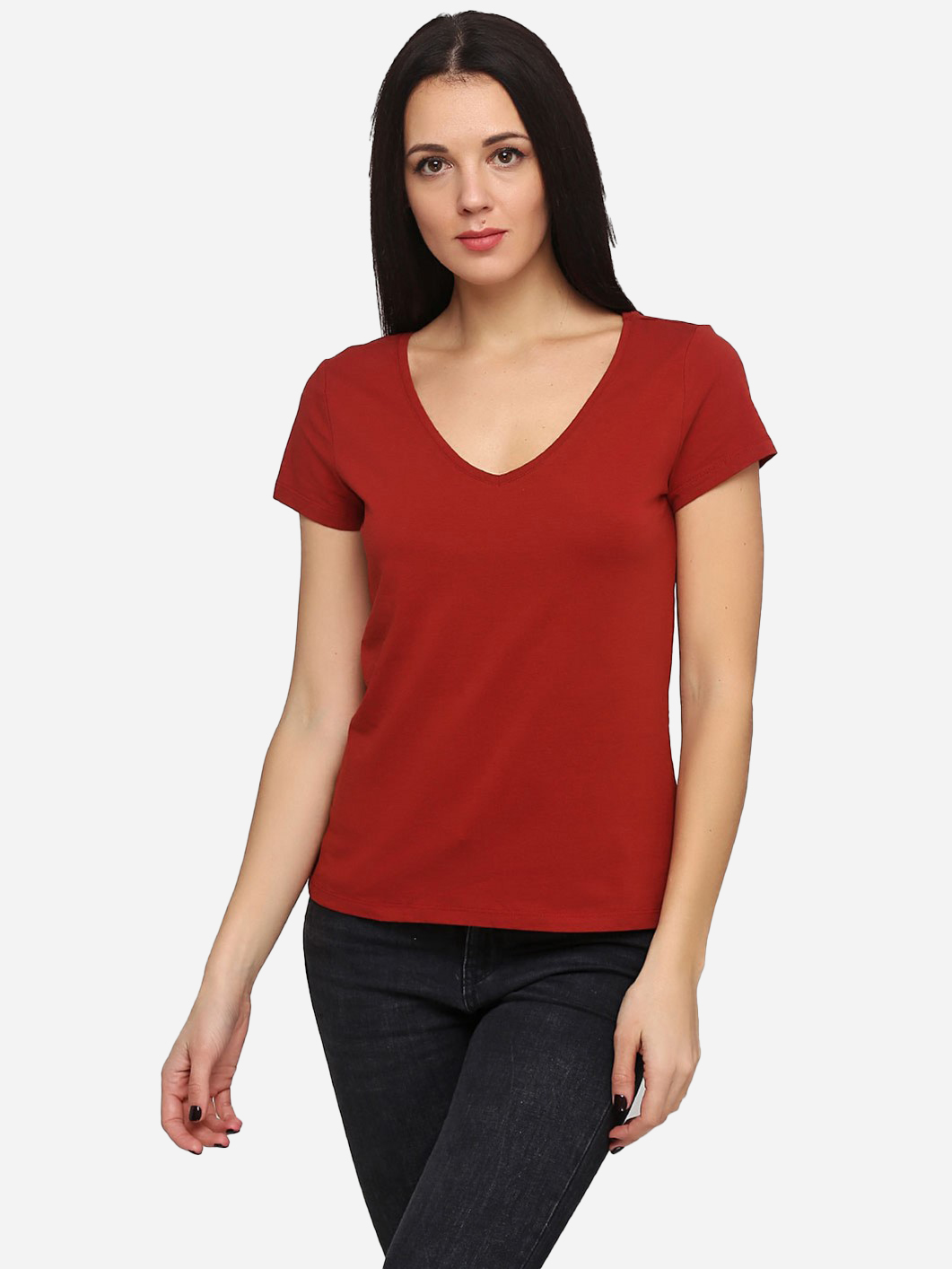 

Футболка H&M 2152484  Бордовая, Футболка H&M 2152484 S Бордовая