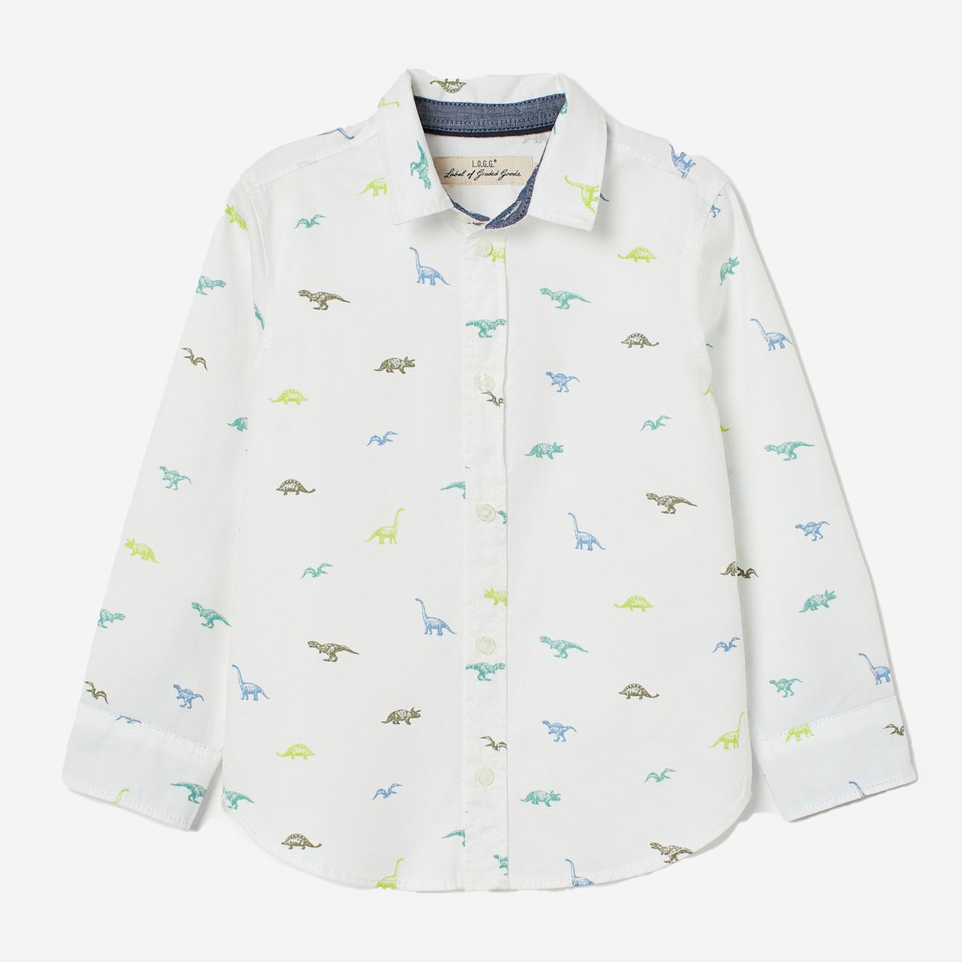 

Рубашка H&M 2606-8130601 122 см Белый/Динозавры