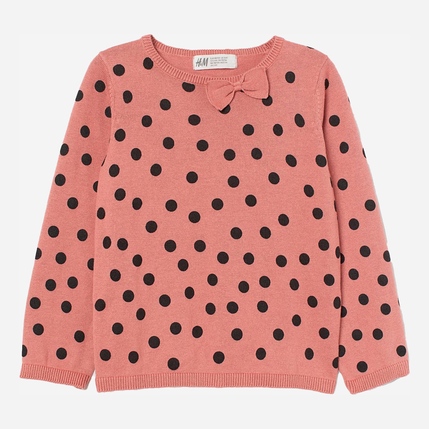 

Джемпер H&M 307-8501372 98-104 см Розовая пудра/Горох