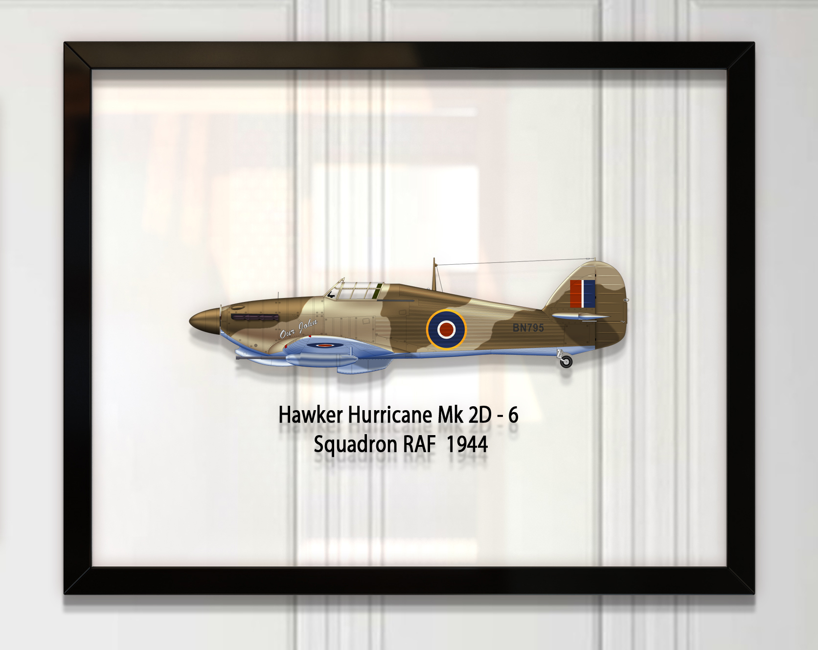

Принт на стекле Artel «Истребитель Hawker Hurricane Mk 2D 6 Эскадрилья 1944 год» 46 x 36см