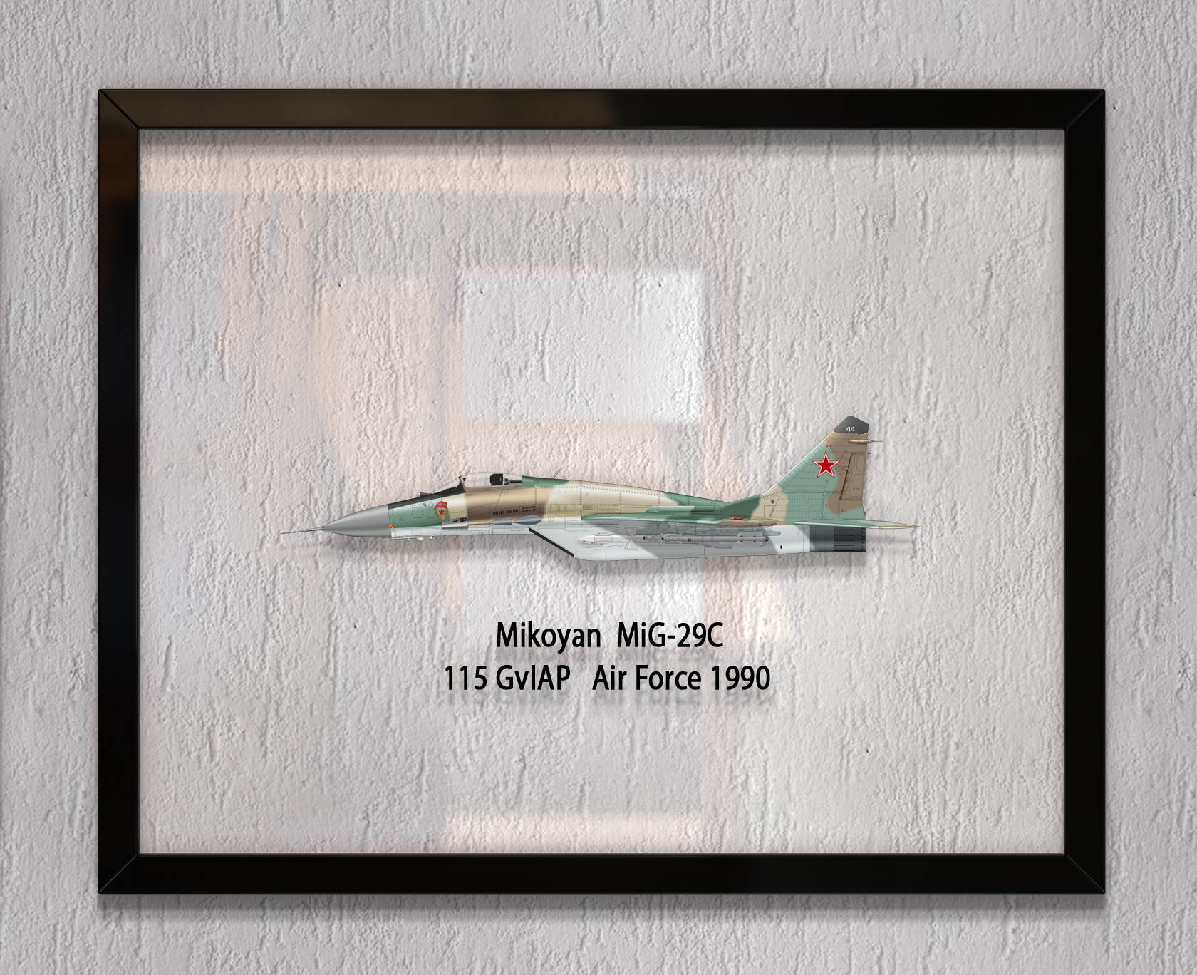 

Принт на стекле Artel «Самолет МиГ-29 1990 года» 46 x 36см