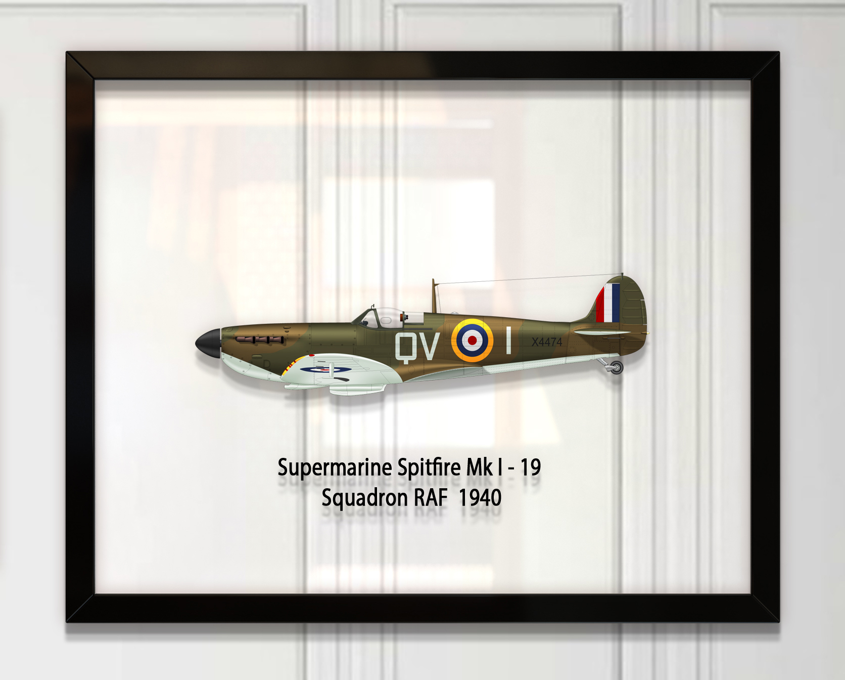 

Принт на стекле Artel «Самолет Supermarine Spitfire Mk. I 19 Эскадрилья 1940 год» 46 x 36см