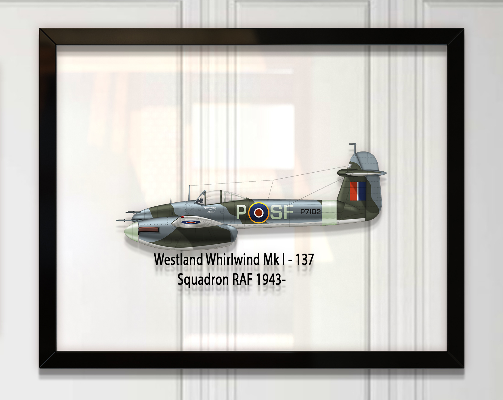 

Принт на стекле Artel «Истребитель Westland Whirlwind Mk. I 137 Эскадрилья 1943 год» 46 x 36см