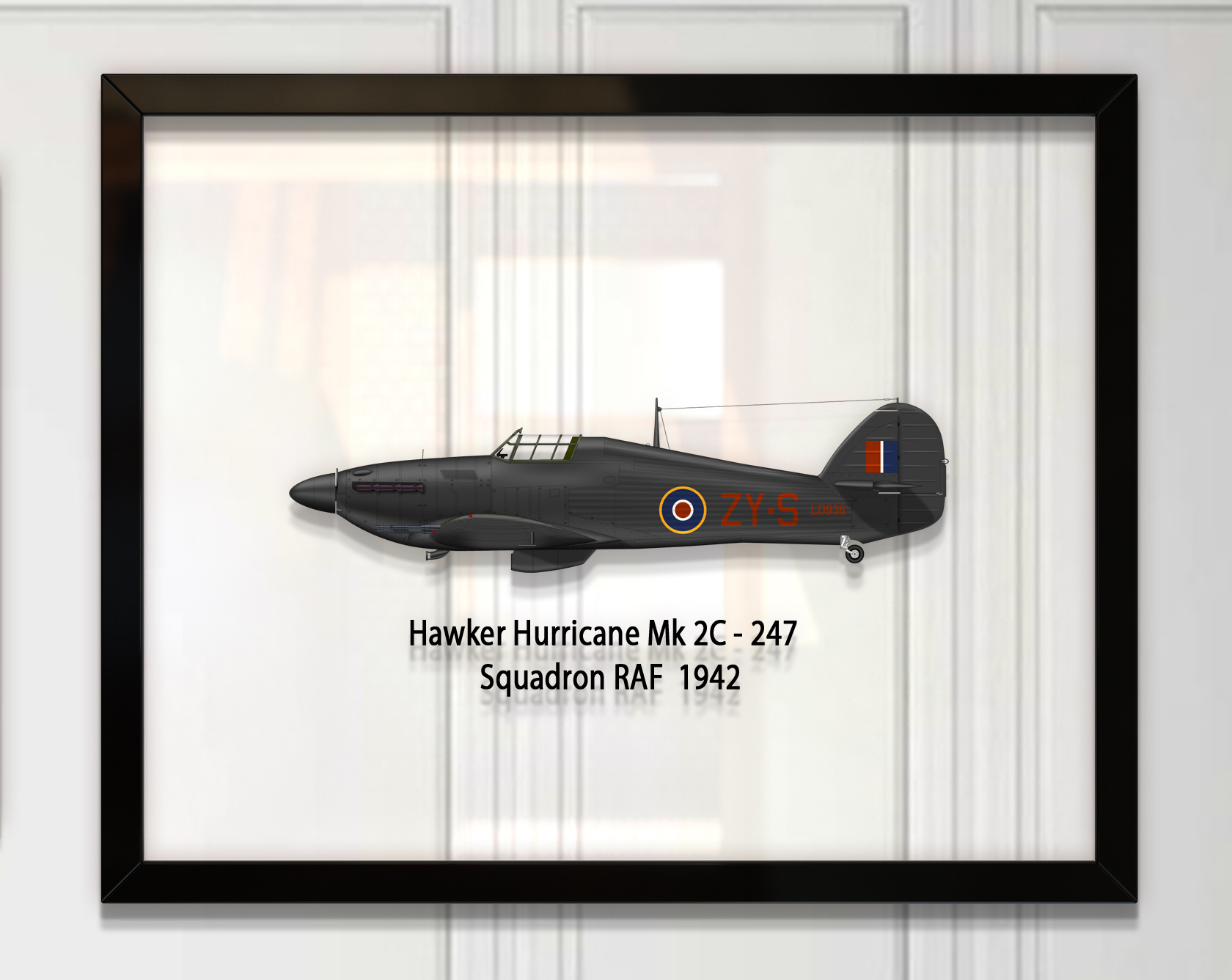 

Принт на стекле Artel «Истребитель Hawker Hurricane Mk 2C 247 Эскадрилья 1942 год» 50 x 40см