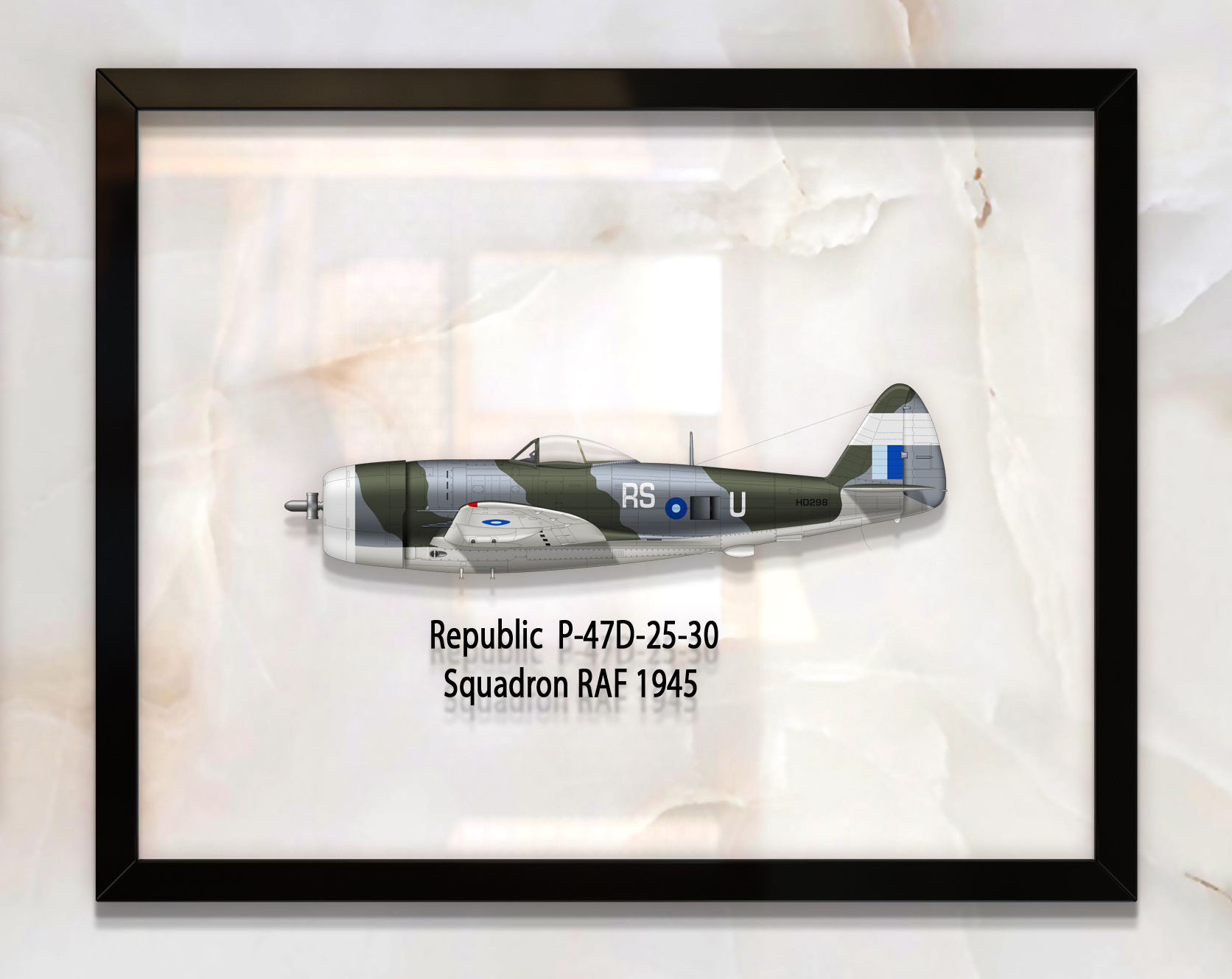 

Принт на стекле Artel «Истребитель-бомбардировщик Republic P-47D Thunderbolt 30 Эскадрилья 1945 год» 46 x 36см