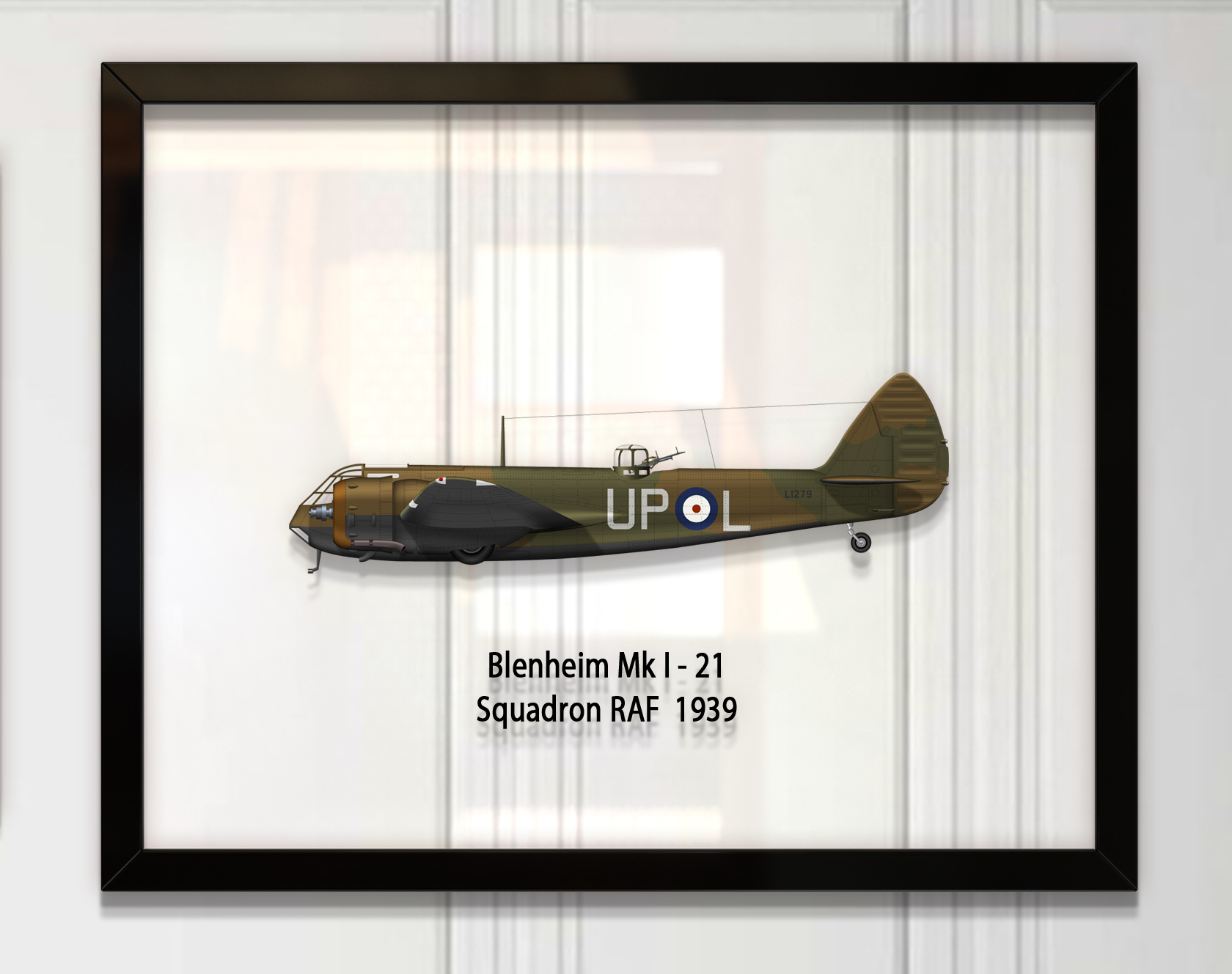 

Принт на стекле Artel «Легкий бомбардировщик Bristol Blenheim Mk 1 21 Эскадрилья 1939 год» 61 x 46см