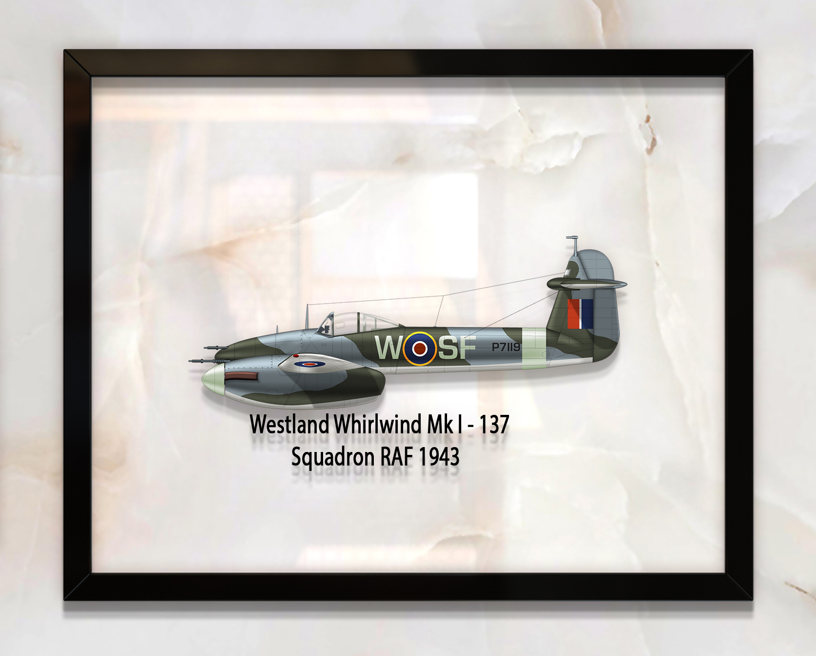 

Принт на стекле Artel «Самолет Westland Whirlwind Mk. I 137 Эскадрилья 1943 год» 46 x 36см