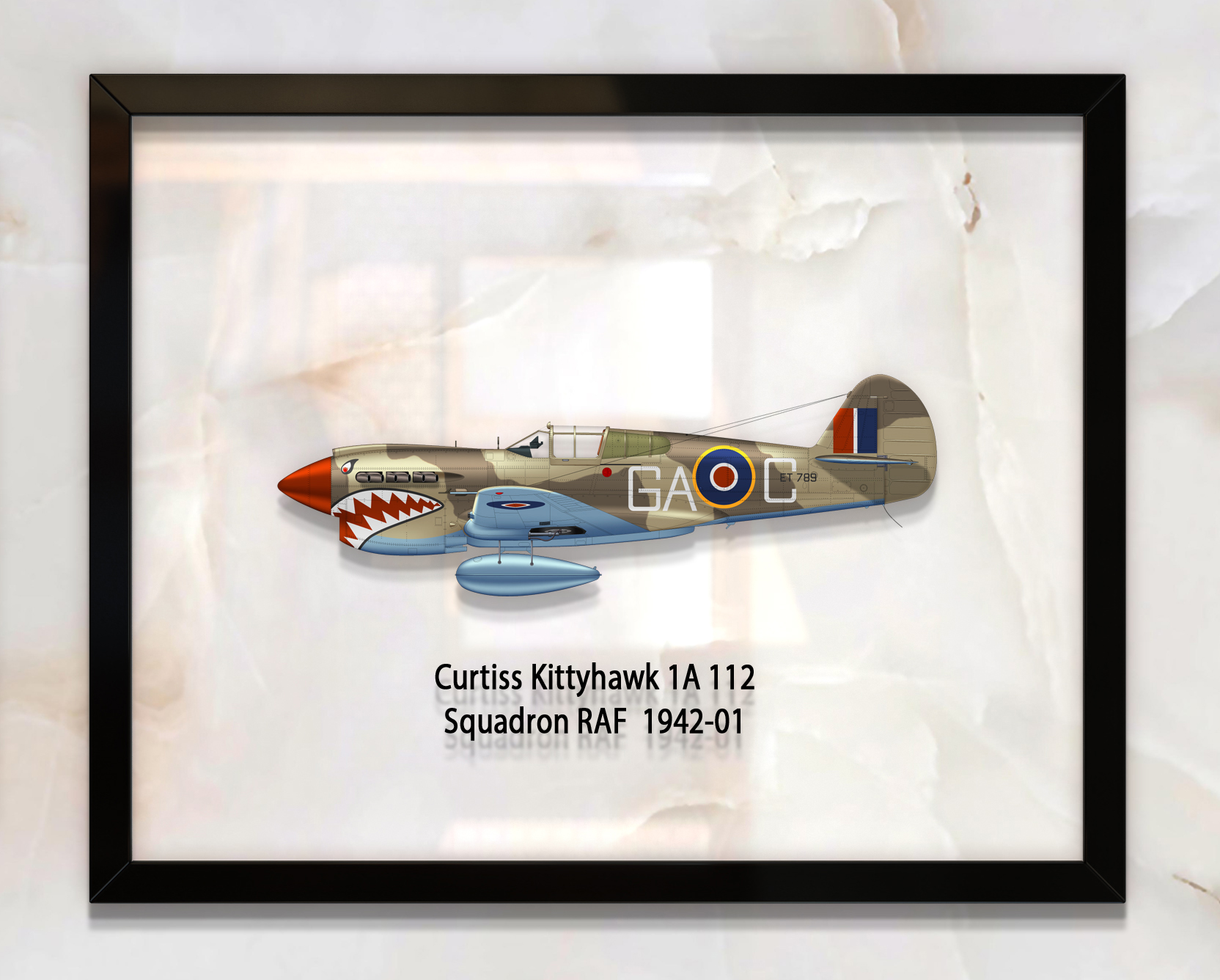 

Принт на стекле Artel «Истребитель Curtiss P-40 Kittyhawk 112 Эскадрилья 1942 год» 46 x 36см