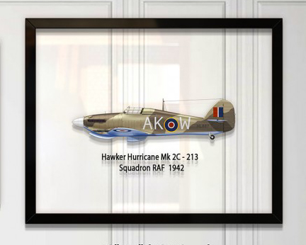 

Принт на стекле Artel «Истребитель Hawker Hurricane Mk 2C 213 Эскадрилья 1942 год» 46 x 36см